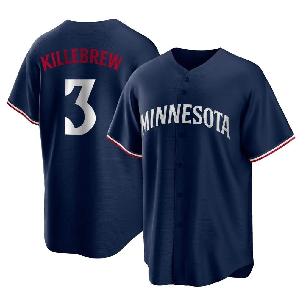 Minnesota Twins #3 Harmon Killebrew Player Navy HeidiMiller Replica Alternate Home Stitched Jerseys