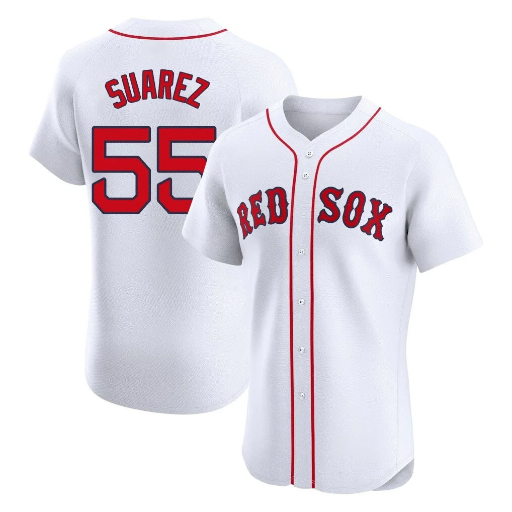 Boston Red Sox #55 Ranger Suarez Player White HeidiMiller Limited Elite Home Game Stitched Jerseys1