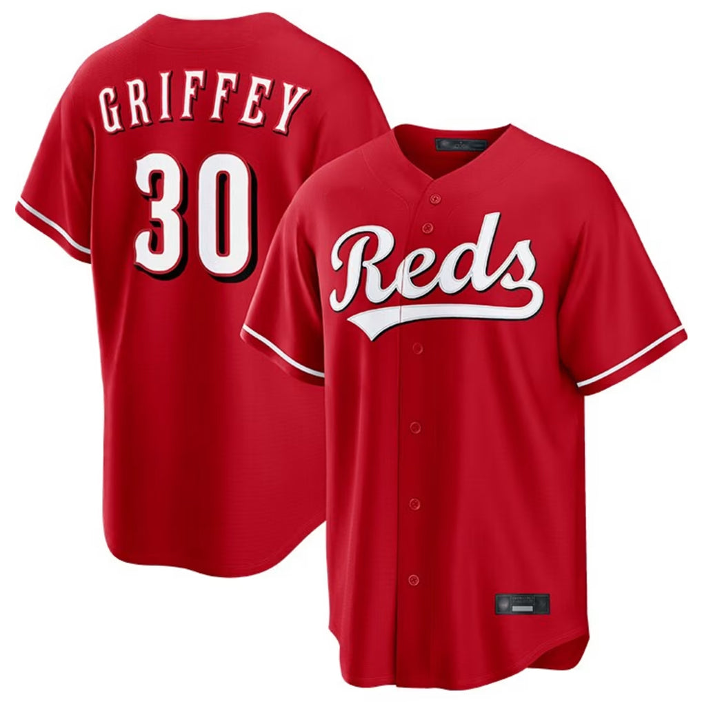 Cincinnati Reds #30 Ken Griffey Player Red HeidiMiller Home Game Stitched Jerseys