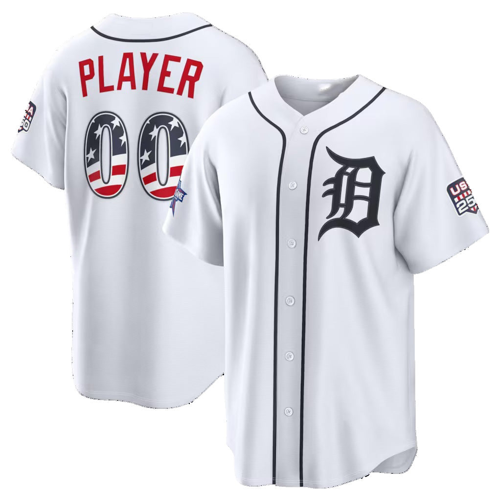 Custom Detroit Tigers 2026 All-Star Edition Stars & Stripes White HeidiMiller Stadium Pick-A-Player Jersey