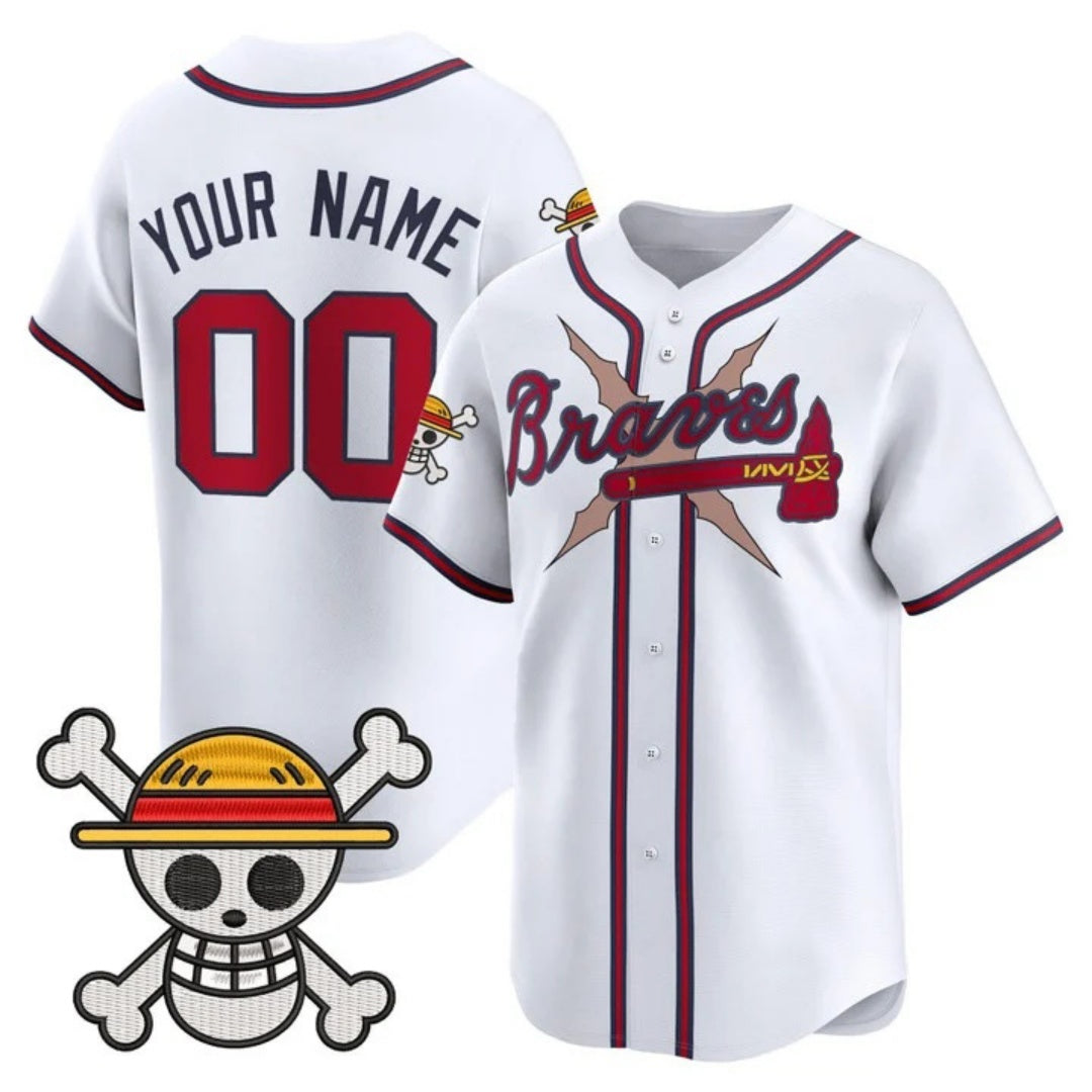 Custom Atlanta Braves x One Piece White HeidiMiller Vapor Premier Limited Jersey - Stitched