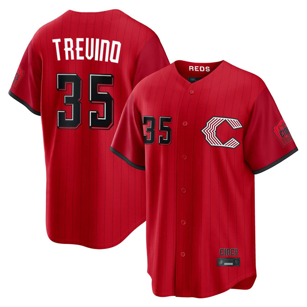 Cincinnati Reds #35 Jose Trevino Player Red HeidiMiller 2026 City Connect Home Game Stitched Jerseys