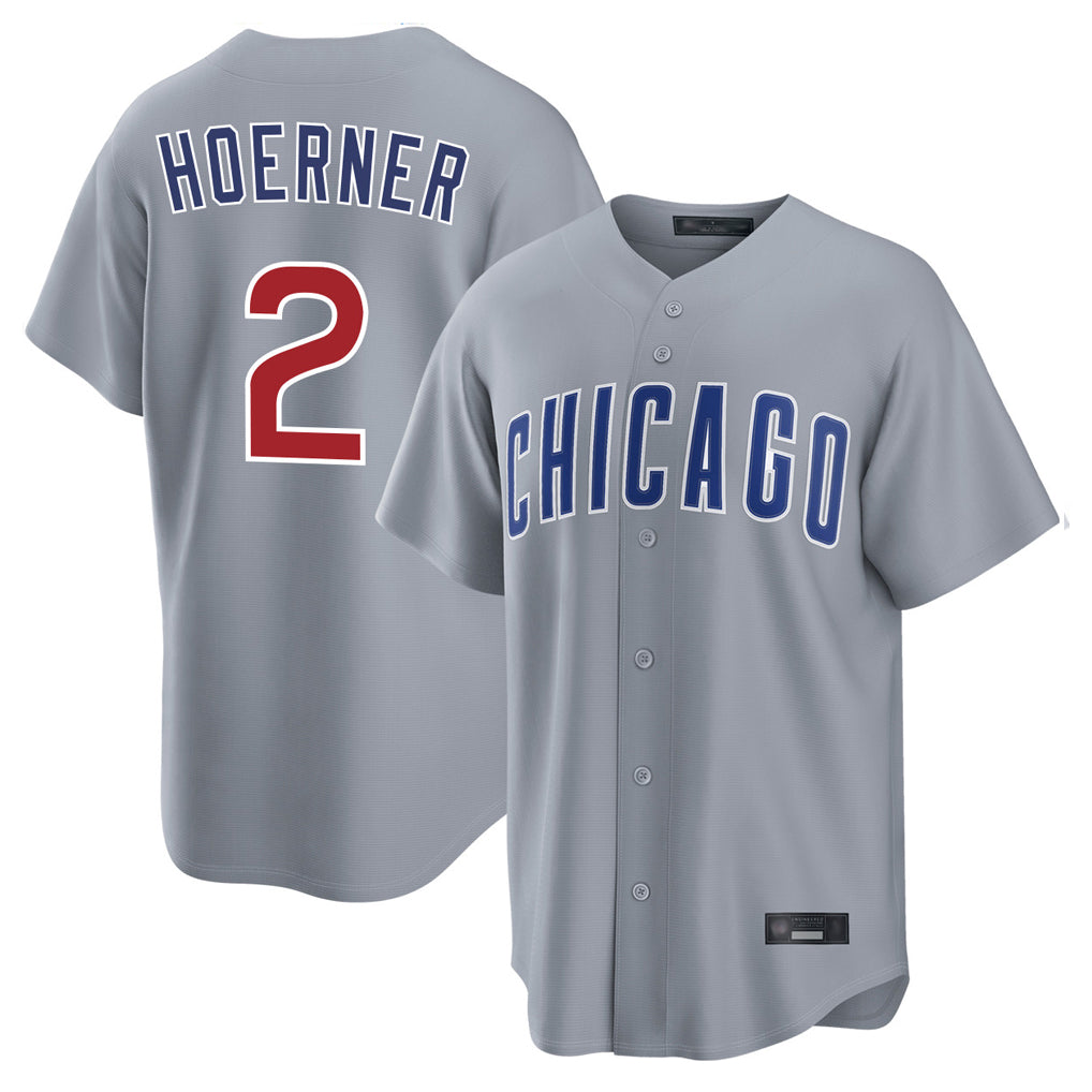 Chicago Cubs #2 Nico Hoerner Player Gray HeidiMiller Home Game Stitched Jerseys