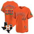 Custom Houston Astros Mexico Texas Patch Vapor Premier Limited Jersey ¨C Orange HeidiMiller