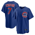 Chicago Cubs #7 Dansby Swanson Player Royal HeidiMiller Home Game Stitched Jerseys