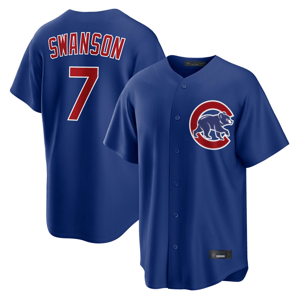 Chicago Cubs #7 Dansby Swanson Player Royal HeidiMiller Home Game Stitched Jerseys