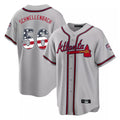 Atlanta Braves #56 Spencer Schwellenbach Player Gray HeidiMiller USA 250 Fourth Of July Limited Home Game Stitched Jerseys