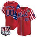Custom New York Mets America 250 Edition Vapor Premier Limited Red HeidiMiller Stitched Jerseys