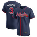 Atlanta Braves #3 Dale Murphy Player Navy HeidiMiller Limited Elite Home Game Stitched Jerseys