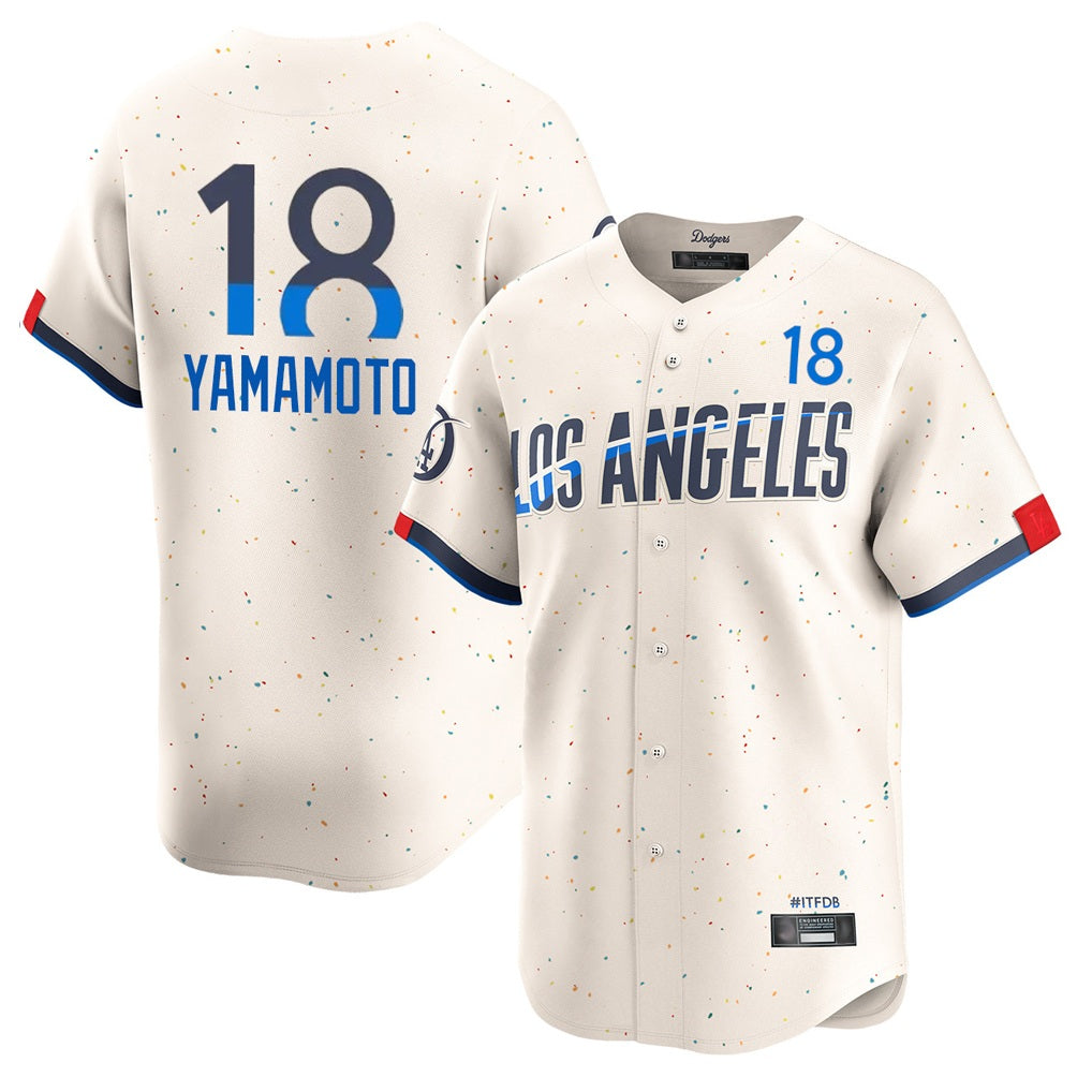 Los Angeles Dodgers #18 Yoshinobu Yamamoto Player Cream HeidiMiller City Connect Limited Home Stitched Jerseys