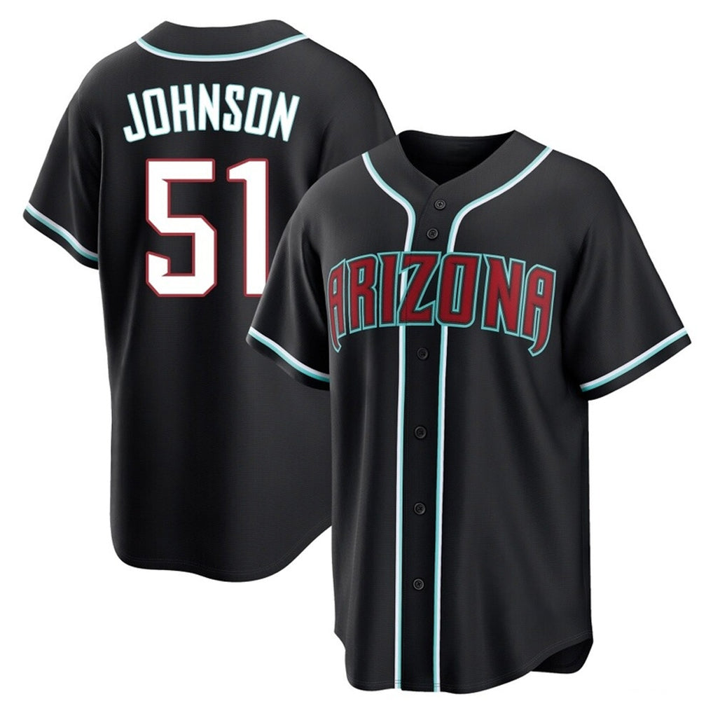 Arizona Diamondbacks #51 Randy Johnson Player Black HeidiMiller Home Game Stitched Jerseys