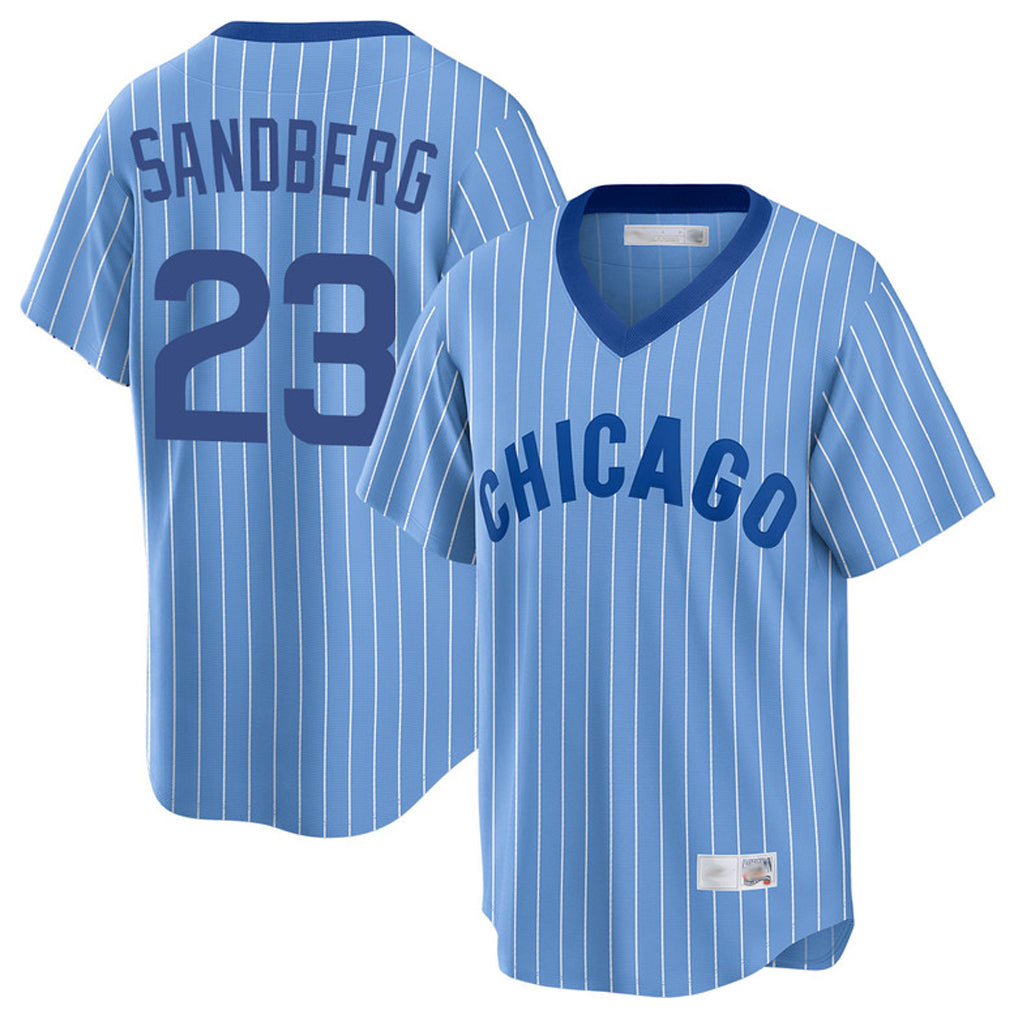 Chicago Cubs #23 Ryne Sandberg Player Blue HeidiMiller T-shirt Cooperstown Collection Limited Stitched Jerseys