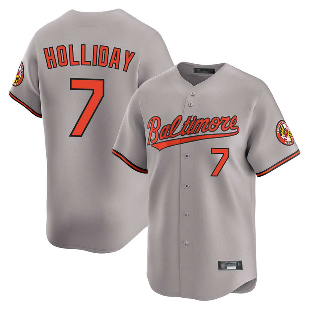 Baltimore Orioles #7 Jackson Holliday Player Gray HeidiMiller Limited Home Game Stitched Jerseys