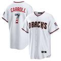 Arizona Diamondbacks #7 Corbin Carroll Player White HeidiMiller USA 250 Fourth of July Home Game Stitched Jerseys