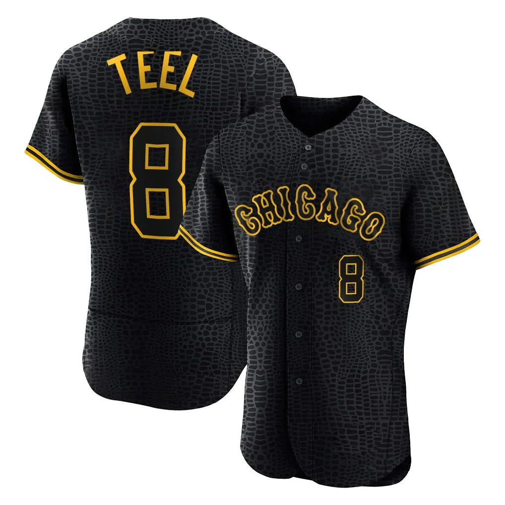 Chicago White Sox #8 Kyle Teel Player Black HeidiMiller Snake Skin City Limited Elite Home Stitched Jerseys