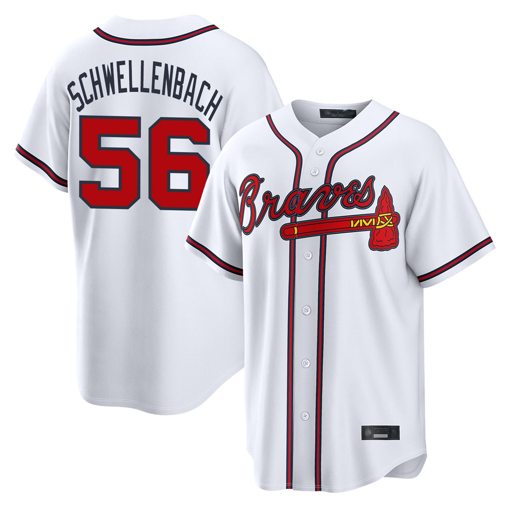 Atlanta Braves #56 Spencer Schwellenbach Player White HeidiMiller Home Game Stitched Jerseys