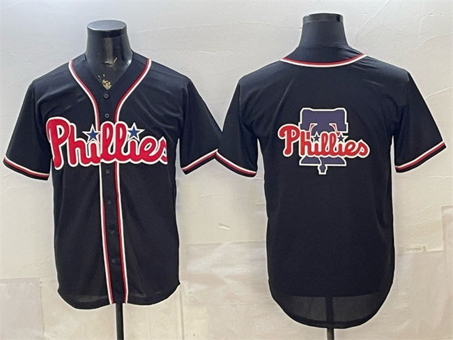 Philadelphia Phillies Team Big Logo 2026 Fashion Replica Black HeidiMiller Out Stitched Jersey