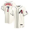 Arizona Diamondbacks #7 Corbin Carroll Player Cream HeidiMiller USA 250 Fourth of July Home Game Stitched Jerseys