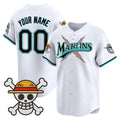 Custom Miami Marlins x One Piece White HeidiMiller Vapor Premier Limited Jersey - Stitched