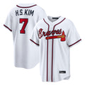 Atlanta Braves #7 Ha-Seong Kim Player White HeidiMiller Home Game Stitched Jerseys