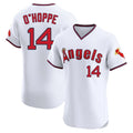 Los Angeles Angels #14 Logan O'Hoppe Player White HeidiMiller T-shirt Home Limited Elite Stitched Jerseys