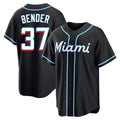 Miami Marlins #37 Anthony Bender Player Black HeidiMiller Fashion Out Home Game Stitched Jerseys