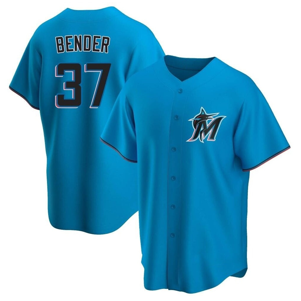 Miami Marlins #37 Anthony Bender Player Blue HeidiMiller Home Game Stitched Jerseys