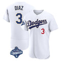 Los Angeles Dodgers #3 Edwin D¨ªaz Player Gold White HeidiMiller World Series Meet 2026 Collection Stadium Limited Elite Stitched Jerseys