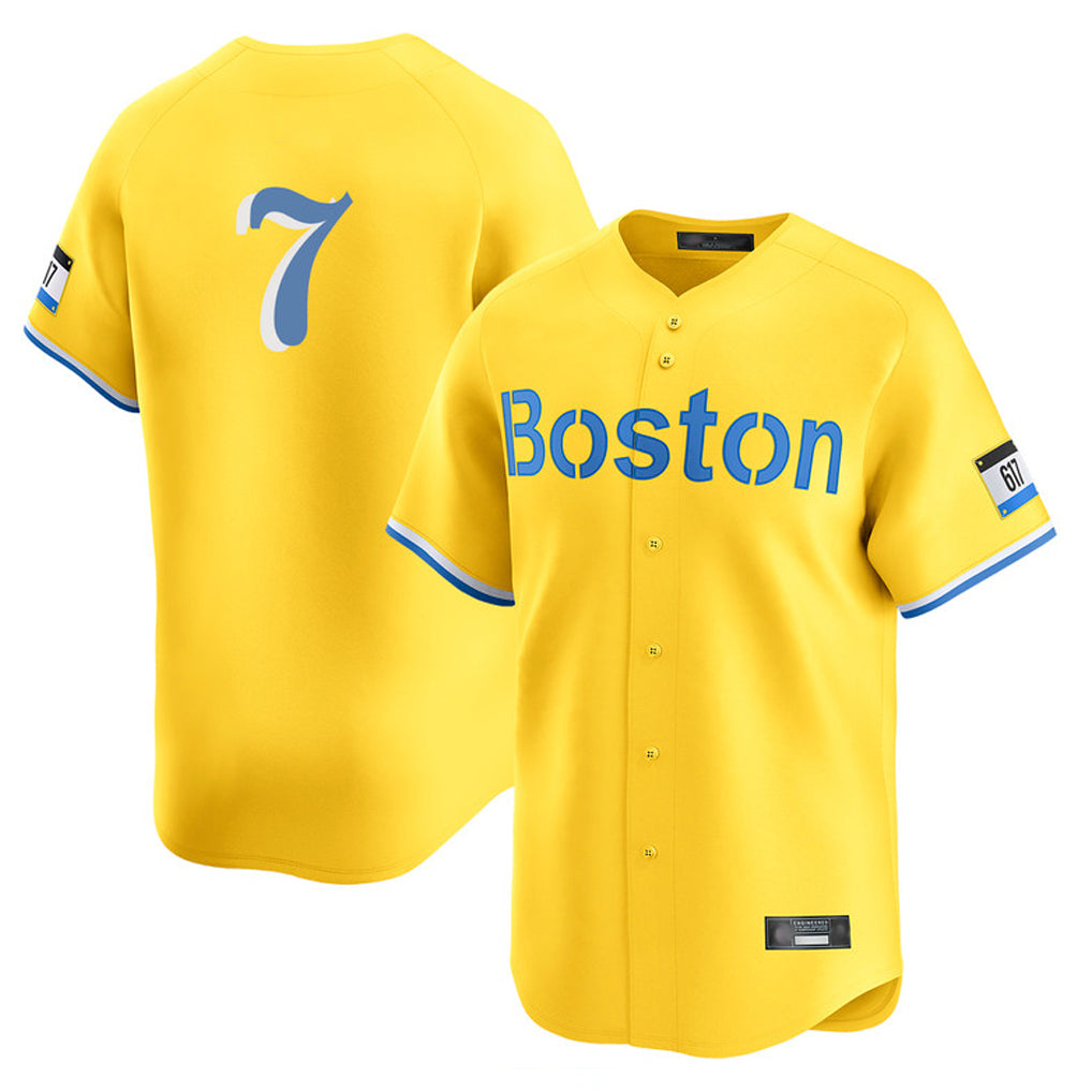 Boston Red Sox #7 Masataka Yoshida Player Yellow HeidiMiller Limited Home Game Stitched Jerseys1
