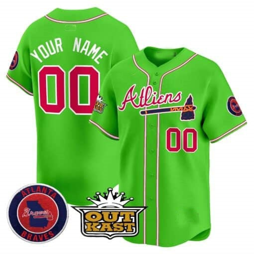 Custom Atlanta Braves Atliens Vapor Premier Limited Jersey ¨CGreen HeidiMiller