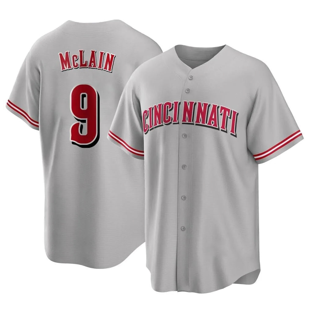 Cincinnati Reds #9 Matt McLain Player Gray HeidiMiller Home Game Stitched Jerseys