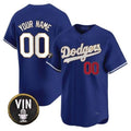 Custom Los Angeles Dodgers Vin Scully Patch Gold Trim Vapor Premier Limited Jersey ¨C Royal HeidiMiller