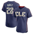 Cleveland Guardians #28 Tanner Bibee Player Navy HeidiMiller City Connect Limited Elite Home Stitched Jerseys