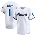 Miami Marlins #1 Connor Norby Player White HeidiMiller Home Limited Stitched Jerseys