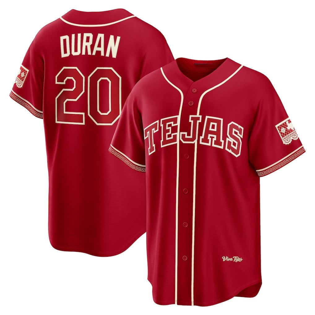 Texas Rangers #20 Ezequiel Duran Red HeidiMiller 2026 City Connect Stadium Jersey