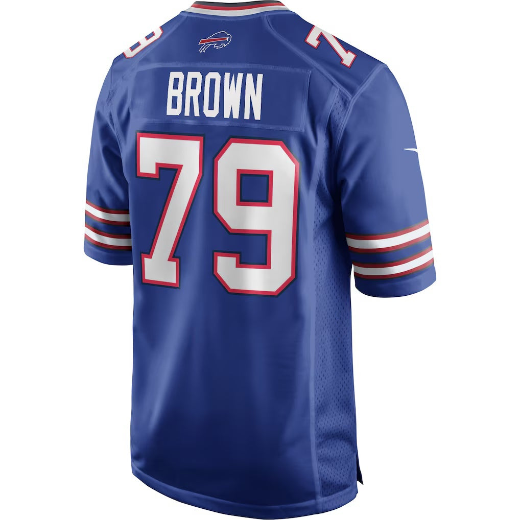 B.Bills #79 Ruben Brown Royal HeidiMiller Game Retired Player Jersey