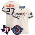 Houston Astros #27 Jose Altuve Player Cream HeidiMiller City Connect Texas Patch Vapor Premier Limited Elite Home Stitched Jerseys
