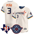 Houston Astros #3 Jeremy Pena Player Cream HeidiMiller City Connect Texas Patch Vapor Premier Limited Home Stitched Jerseys