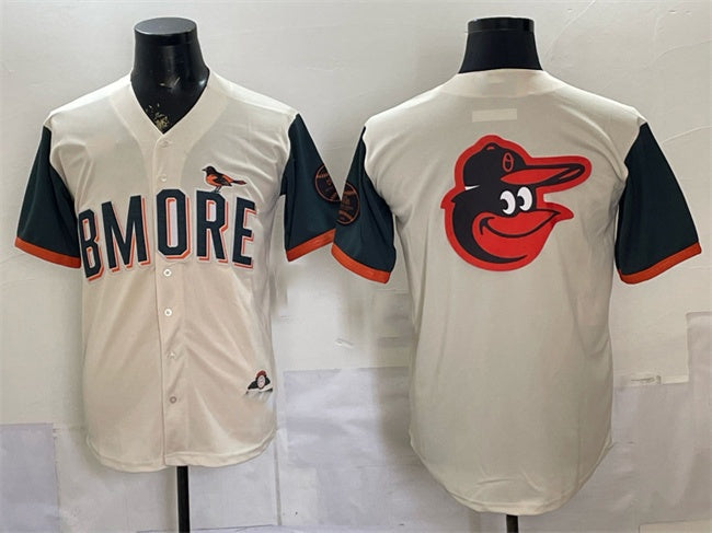Baltimore Orioles Team Big Logo Natural HeidiMiller 2026 City Connect Stadium Stitched Jersey 2
