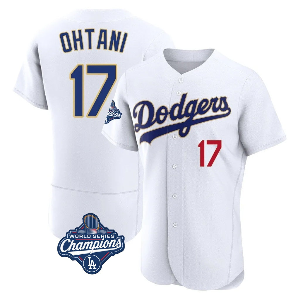 Los Angeles Dodgers #17 Shohei Ohtani Player Gold White HeidiMiller World Series Meet 2026 Collection Stadium Limited Elite Stitched Jerseys