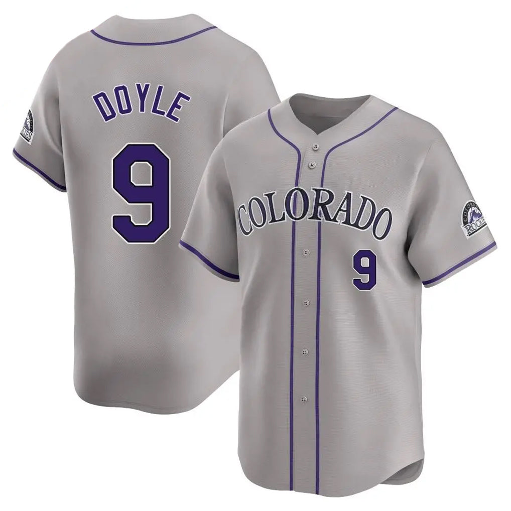 Colorado Rockies #9 Brenton Doyle Player Gray HeidiMiller Limited Home Stitched Jerseys