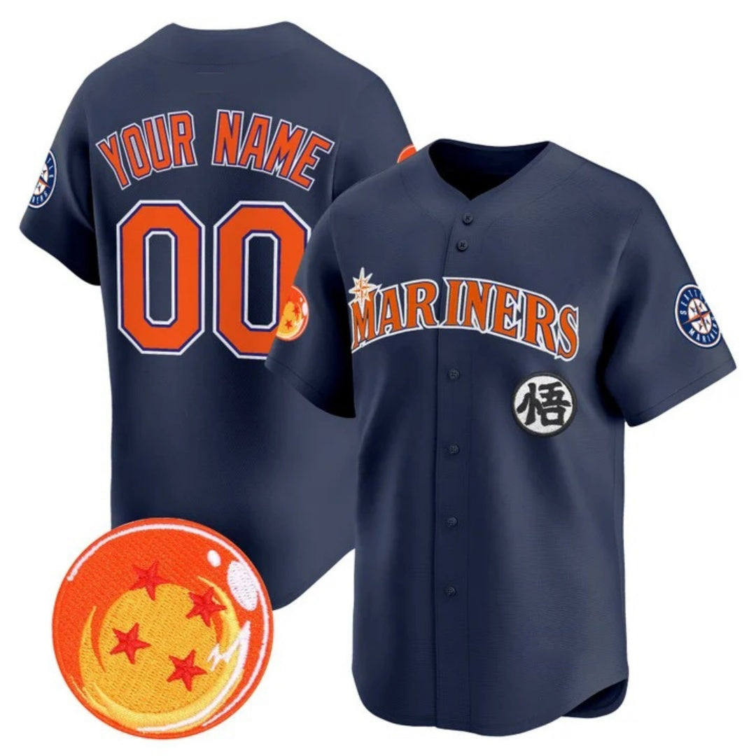 Custom Seattle Mariners x Dragon Ball Navy HeidiMiller Vapor Premier Limited Jersey - All Stitched