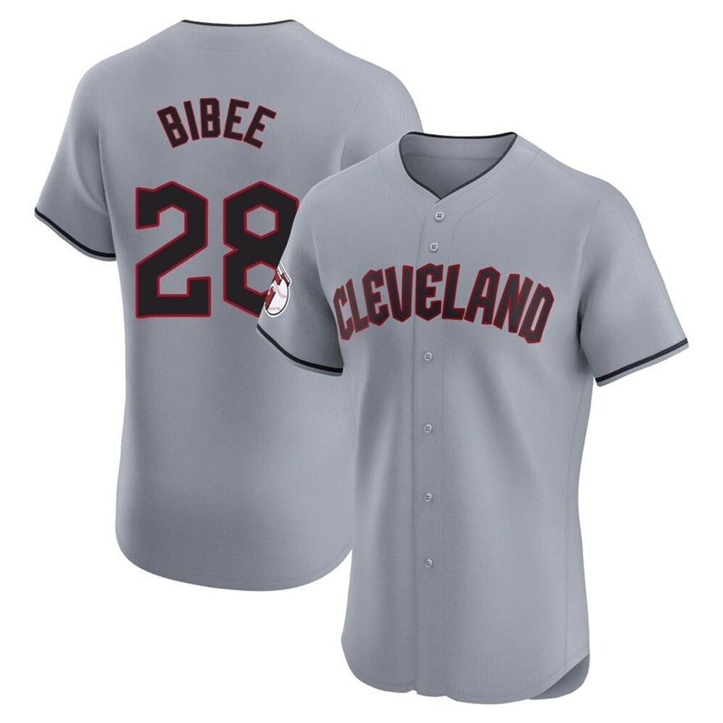 Cleveland Guardians #28 Tanner Bibee Player Gray HeidiMiller Road Limited Elite Home Stitched Jerseys