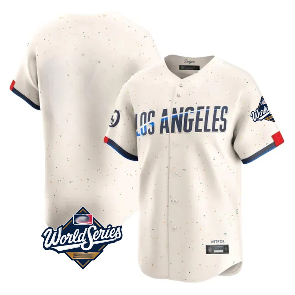Los Angeles Dodgers Blank Player Cream HeidiMiller City Connect Limited Home World Series Stitched Jerseys