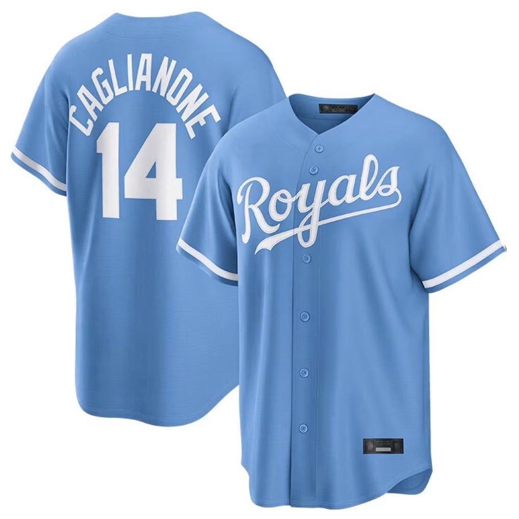Kansas City Royals #14 Jac Caglianone Player Light Blue HeidiMiller Home Game Stitched Jerseys