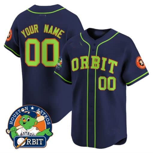 Custom Houston Astros Orbit Patch Vapor Premier Limited Jersey ¨CNavy 2 HeidiMiller