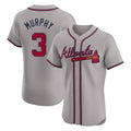 Atlanta Braves #3 Dale Murphy Player Gray HeidiMiller Limited Elite Home Game Stitched Jerseys