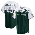 Colorado Rockies #49 Antonio Senzatela Player Green HeidiMiller City Connect Home Game Stitched Jerseys