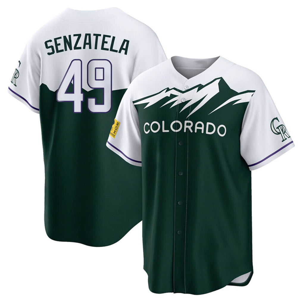 Colorado Rockies #49 Antonio Senzatela Player Green HeidiMiller City Connect Home Game Stitched Jerseys