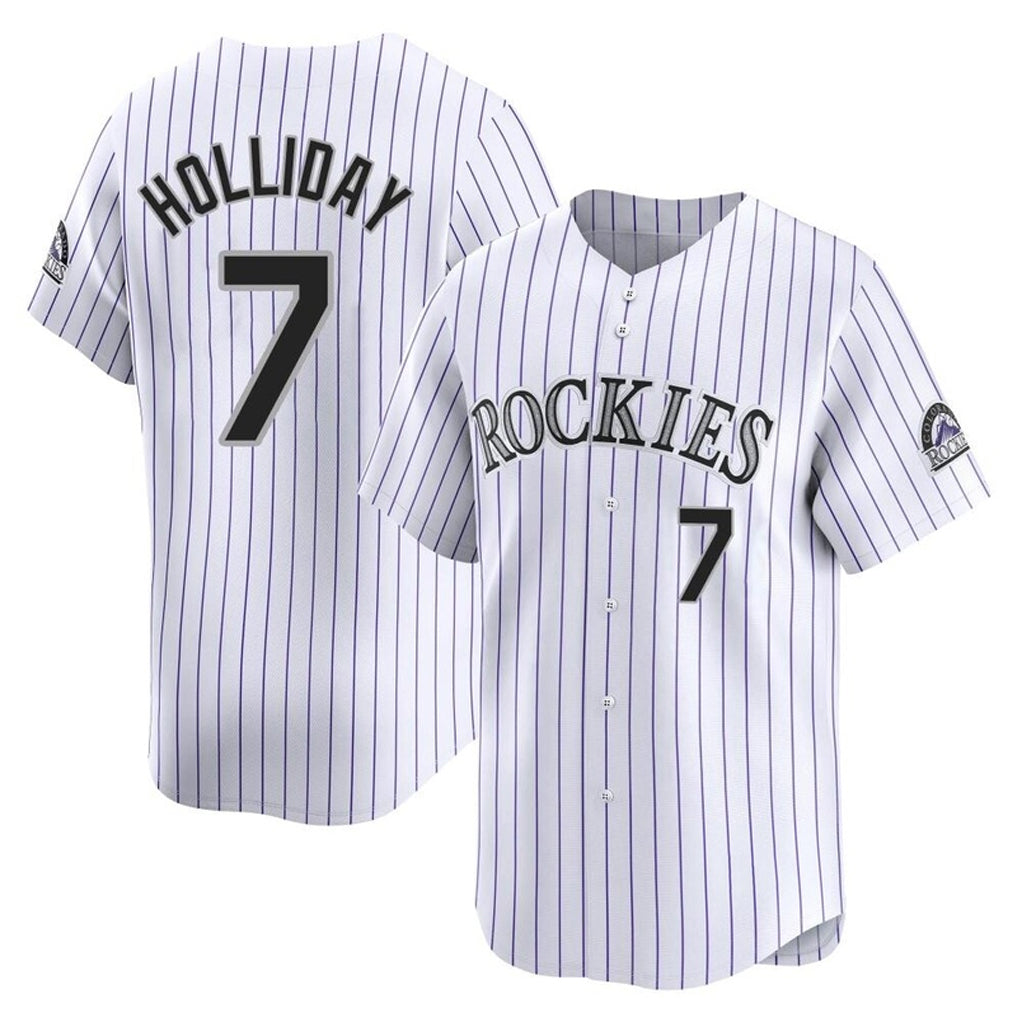Colorado Rockies #7 Matt Holliday Player White HeidiMiller Limited Home Stitched Jerseys